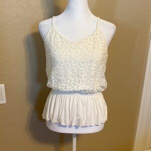 Express Cream Lace Camisole Top, Size Medium